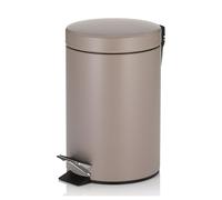 kela Secchio per cosmetici marrone 3 l, pattumiera a pedale in metallo per bagno, pattumiera da bagno con secchio interno e manici per il trasporto, MONACO, marrone cashmere opaco