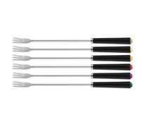 kela Set di forchette da fonduta6 pezzi MORENA, spiedini da fonduta di formaggio 25 cm, forchette in acciaio inossidabile con marcatura colorata, forchetta da fonduta di carne