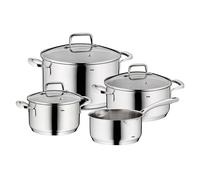 kela set di pentole a induzione 4 pezzi FLAVORIA, set di pentole con coperchio in vetro con valvola di scarico del vapore, scala interna, non rivestito