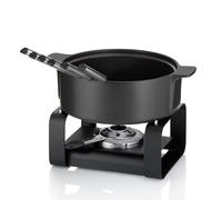 kela Set per fonduta di formaggio9 pezzi, fonduta in ceramica per 6 persone ROMAN, set per fonduta di formaggio con supporto per pasta combustibile, forchette, portaforchette