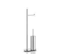 kela Set WCcon portarotolo e porta scopino 76,5 cm, scopino con porta scopino chiuso LUCIDO, acciaio inossidabile lucido