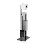 kela Set WCcon portarotolo e portarotolo di ricambio 71 cm, scopino nero con portascopino aperto, disco separatore STYLE, metallo opaco