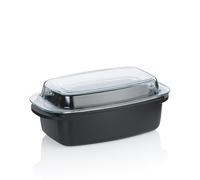 kela tegame con coperchio 4,5 litri ATURA, tegame rettangolare adatto all'induzione, pentola adatta al forno, alluminio pressofuso con rivestimento ceramico, senza PFAS