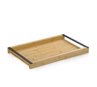 kela Vassoio da portata in bambù grande 54 x 34,5 x 4,5 cm KIRIL, vassoio rettangolare in legno con manici in metallo, antiscivolo