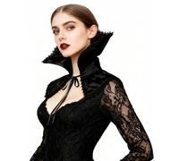 keland Colletto Vampiro Velluto Gorgiera Vittoriana Collo Collare Gotico Donna per Halloween (X-Nero)