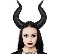 keland Maleficent Corna Copricapo Corna Diavolo Gotico Corna Demone Cerchietto Halloween Cosplay Costume (S-Nero)