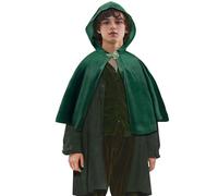 keland Mantello Hobbit Signore degli Anelli Costume con Spilla LOTR (Verde, X-Large)