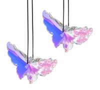 Kelav Acchiappasole Cristallo Farfalla,2 Pezzi Acchiappasole in Cristallo da Appendere con Effetto Arcobaleno,Acchiappa Sole Suncatcher Pendente Ciondolo 58x75x18mm,per Finestre/Auto/Albero di Natale