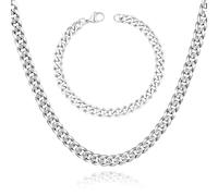 kelav Collana Uomo Acciaio 2 Radici, Collana Argento Uomo, Ciondolo non Incluso, Catenina Argento, Unisex, Adatto per Essere Regalato Al Marito O Al Figlio L'uso Quotidiano O Alle Feste