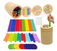 kelav Giochi Montessori 1 2 3 Anni,Giocattolo in Legno con Bacchette,Rotazione e Monetine,Giocattoli Educativi,Sviluppo Sensoriale e Motricità Fine,Regalo per Bambini e Bambine