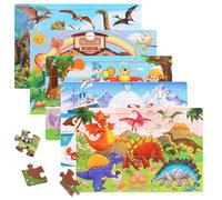 kelav Puzzle in Legno per Bambini, 5 x 24 Pezzi, 22.5 x 15 cm, Età 3-6 Anni, Educativo