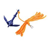 Kelawoly Marine Folding Anchor Kit, 4-Tine Aluminum | di ancoraggio per barca a vela per kayak, corda da 16,4 piedi inclusa, pinne pieghevoli con collare scorrevole, borsa di