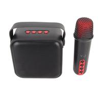 Kelawoly Mini Macchina per Karaoke Set, 7W Bluetooth 5.3 (BLACK) | Microfono wireless, doppie batterie, slot per scheda di memoria 512G, copertura della stanza 200㎡, KTV per feste in casa