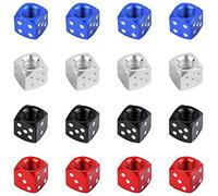 Keleily Tappi Valvole Pneumatici Auto 16 Pezzi Cappucci Coprivalvole Dadi Tappi Valvole Tappi Valvole Alluminio Tappo Valvola Francese per Camion, Moto, Biciclette, Nero, Bianco, Rosso, Blu