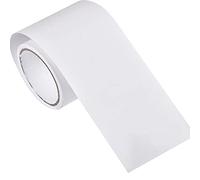 Kelendle Carta da parati metallizzata con bordo e adesivo flessibile, rivestimento autoadesivo, per pareti decorative, per bagno, cucina, hotel, decorazione fai da te, 4,2 x 196,8, colore: bianco