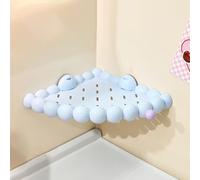 KELENMNAZT Portasciugamani angolare da parete, ripiano triangolare da bagno con ventosa rimovibile(Blue)