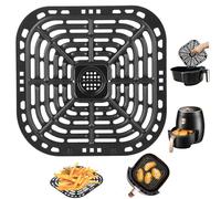 Kelepu Griglia di Ricambio Quadrata 24 x 23 cm per Friggitrice ad Aria, Vaschette per Friggitrice ad Aria in Acciaio Inossidabile con Manico, Griglia Antiaderente Compatibile con Instant Pot