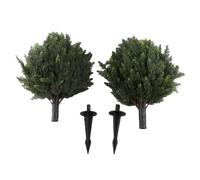 KELFEEAO 2 pezzi Topiaria di cipresso artificiale, Piante da esterno da 23,6 pollici con cespugli di arbusti artificiali a punta Albero sempreverde finto per l'arredamento del