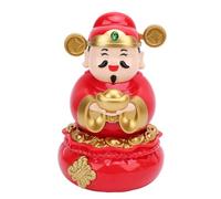 KELFEEAO CAI Shen Fortune Statue Decor, Simpatica Statuetta Caishen Che scuote la Testa Dio della ricchezza Che scuote la Testa Sculture o casa, Statua Feng Shui, Decorazione
