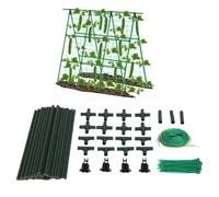 KELFEEAO Cucumber A Frame, Steel Garden Trellis with Nylon Net Connectors Adjustable Plant Support Frame for Tomatoes, Peas, Climbing Vegetables Indoor Outdoor
