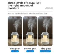 KELFEEAO Double Spray Humidifier, 2L Large Capacity USB Powered Desktop Humidifier Digital Display 3 Mist Modes Night Light for Bedroom, Office, Dorm
