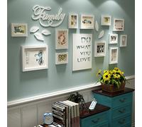 KELINGOUD Parete di foto combinata Lettera Pastorale Camera da Letto Soggiorno Legno Massiccio Creativo Creativo Foto Muro Ornamento Cornice Muro Kun Peng Shop (Colore : all White)…