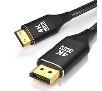 KELink Cavo 4K DisplayPort a Mini HDMI, 1,8 m, DP a mini HDMI maschio, video UHD 1440P/2K a 120Hz, 4K @30, cavo unidirezionale in nylon DP a mini HDMI per Dell, desktop, AMD, NVIDIA, Lenovo, HP,