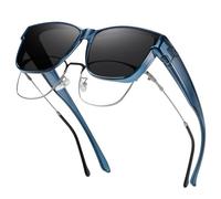 Kelinln Occhiali da sole polarizzati, avvolgenti, per uomo e donna, protezione UV, guida, A07 Clear Blue Frame Grigio Lens, Regular