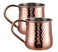 Kelisdi 2 tazze vintage in rame con manico ergonomico, perfette per feste e regali, regalo alla moda per il culo di Mosca