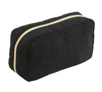 Kelisdi Astuccio per matite ad alta capacità, in velluto a coste, per ufficio, scuola, organizer per matite, borsa da viaggio, borsa per cosmetici, organizzatori scolastici, Nero
