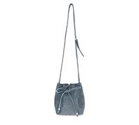 Kelisdi Borsa a secchiello pieghettata con coulisse con accento farfalla per i consumatori di moda coreana borsa a secchiello, Blu, One Size
