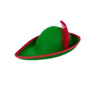 Kelisdi Cappello da pescatore verde tagliato rosso in morbido tessuto strutturato copricapo per rievocazioni storiche Photoshoot Prop Hat per cosplayer