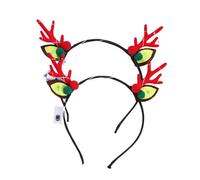 Kelisdi Cerchietto natalizio con corna a LED, alla moda e fascia per capelli per festival continui sulla fascia