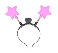 Kelisdi Cerchietto per capelli da concerto di Natale per donne e studenti che lavano il viso, luccicante rimbalzante a forma di stella, fasce per capelli con luce a LED