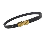 Kelisdi Cintura regolabile ventilata per abbigliamento professionale Design di aggiunta di outfit casual flessibile con scala sicura cintura moderna in PU, Fibbia in oro antico, 105cm long