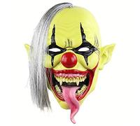 Kelisdi Costume horror in lattice da clown in maschera, cosplay, migliori regali per feste di Halloween o feste con viso verde per adulti gioco di assassini