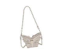 Kelisdi Creativo Acrilico Rossetti Titolare Con Catena Cinghia Da Sera Borsa A Spalla Piccola Crossbody Borse Per Gli Appassionati Di Moda Dichiarazione Del Part, Argento, One Size