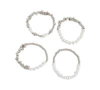 Kelisdi Elegante set di ciondoli a forma di croce con design hip hop e perle finte per l'uso quotidiano croci regolabili, Misura unica, come descritto