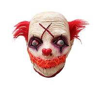 Kelisdi Horror spaventoso lattice LED incandescente pagliaccio per feste in maschera Halloween costume cosplay