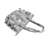 Kelisdi Moda Moto Punk Rivetti Grande Capacità PU Borsa A Tracolla Croci Fasciatura Legami Ascellare Borsa Borsa Casual Ascelle Borsa, Argento, One Size