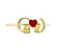 Kelisdi Multifunzionale Fang Grillzs unico rame bocca gioielli Hollow forma di cuore accessorio costume adatto per giochi di ruolo feste Grillzs per denti, Red, come descritto, come descritto