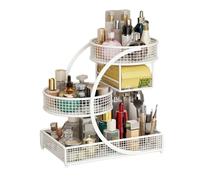 Kelisdi Organizzatori cosmetici in metallo a più livelli Cremagliera di stoccaggio moderna per rossetti per la cura della pelle Controsoffitto del bagno senza strumento Organizzatori portatili di