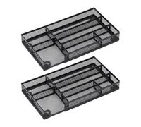 Kelisdi Organizzatori per cassetti in metallo per ottimizzare lo spazio con scomparti regolabili Soluzione di archiviazione desktop Riduttore di disordine da scrivania