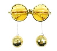 Kelisdi Oversize rotondo scintillante vintage telaio spesso con ciondolo occhiali da discoteca vintage con ciondolo a catena