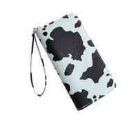 Kelisdi Portafoglio porta carte di credito con stampa mucca per mostrare il tuo gusto personale ovunque tu vada, leggero e portatile, Verde, Bellezza di massa