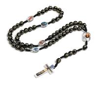 Kelisdi Rosario con catena di perline con ciondolo a forma di croce, semplice rosario cattolico per religiosi cattolici, alla moda, elegante, religioso, One Size, come descritto, come descritto