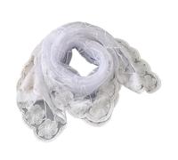 Kelisdi Sciarpa ricamata con testa di fiore, morbida fascia traspirante per l'uso quotidiano, accessorio multiuso per la testa per donne alla moda fascia in pizzo con fiore ricamato, bianco, Taglia