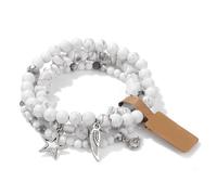Kelisdi Set di 3 sofisticati braccialetti a forma di stella e charm per donne, gioielli alla moda con chiusura regolabile, accessori da donna, Misura unica, come descritto