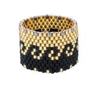 KELITCH Anelli Della Banda Della Donna Anelli Impilabili Tessuti Anello Rotondo Multicolor Perline Anelli