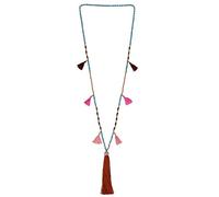 KELITCH In Rilievo Collana Bavaglino Catena Multicolore Della Nappa Lungo Filamento Spiaggia Amicizia Collana (Arancione G)